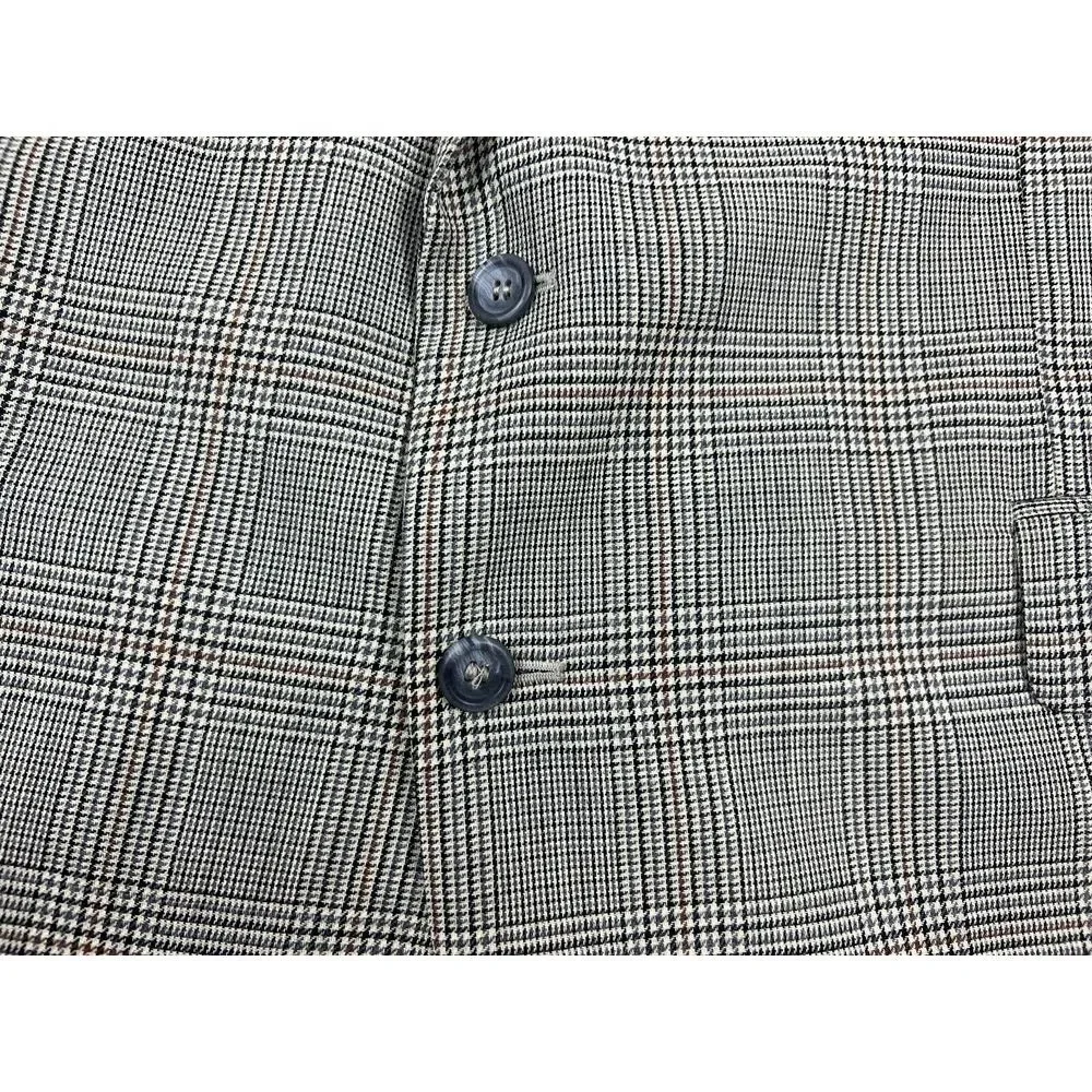 Robert Stock Blazer Mens 48R Multicolor‎ Wool Houndstooth Jacket Sport Coat